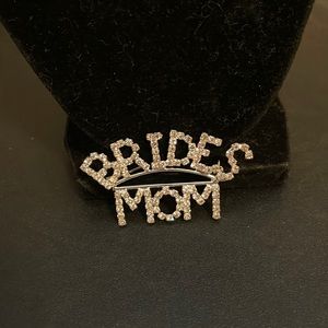 Silver rhinestone Brides Mom pendant